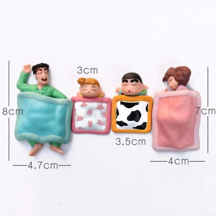 Shinchan Sleeping Family Figurines (6 Pieces Set)