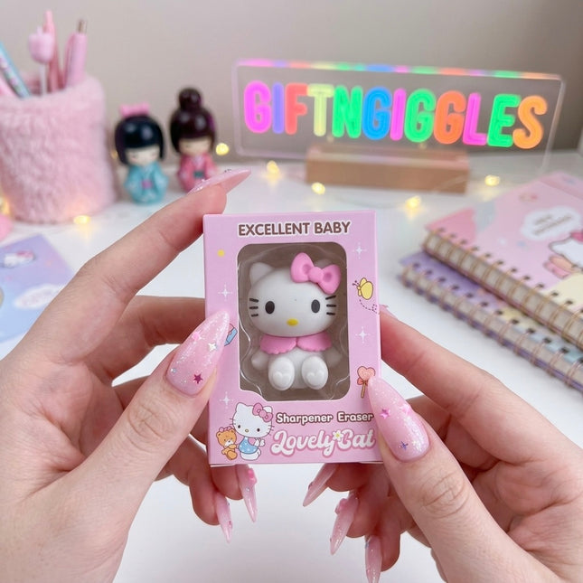 Cute Kawaii Sanrio Hello Kitty 2-in-1 Pencil Sharpener & Eraser