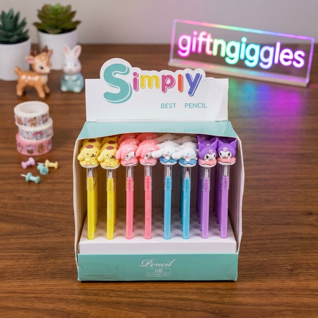 Kawaii Sanrio Topper HB Pencil – Cute Pastel Stationary with Character Top