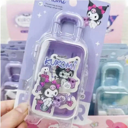 Kawaii Kuromi Trolley Eraser Set – Cute Stationery for School & Office