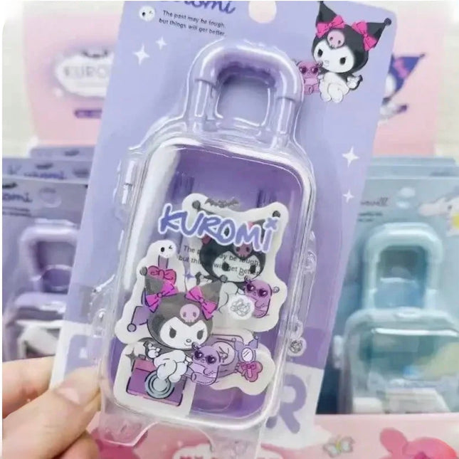 Kawaii Kuromi Trolley Eraser Set – Cute Stationery for School & Office