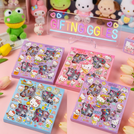 Cute Aesthetic: Kawaii Hello Kitty Sticker Box Set – 100 Sheets Decorative Anime Journaling & Scrapbooking Stickers