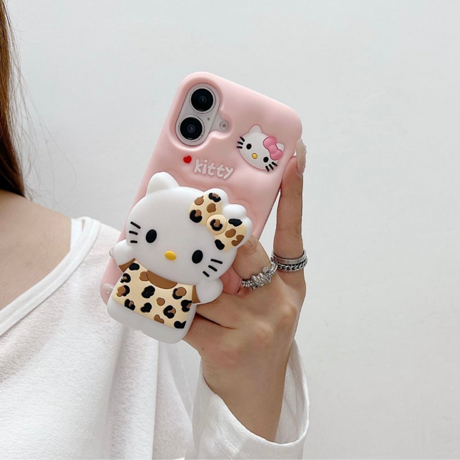 Leopard Print Kitty Silicone Case