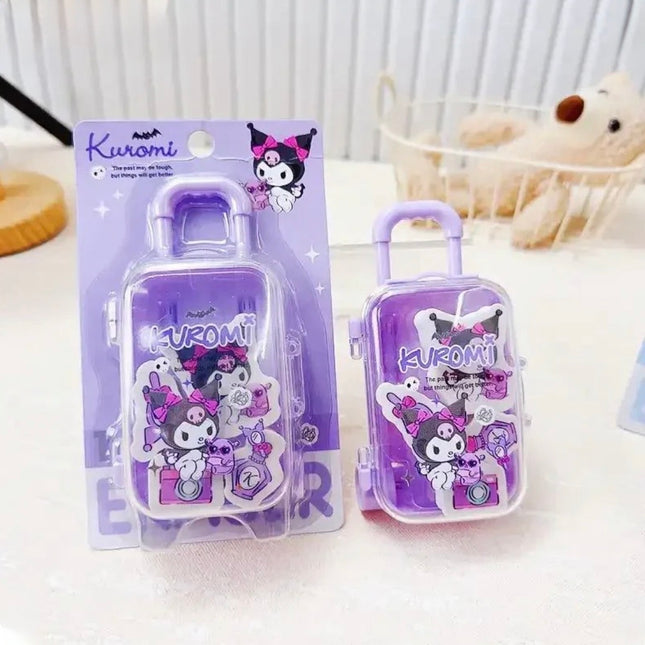Kawaii Kuromi Trolley Eraser Set – Cute Stationery for School & Office