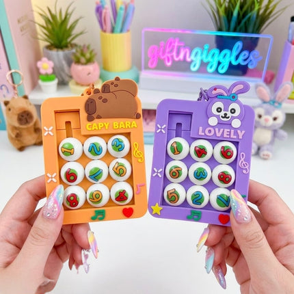 Green and purple sliding puzzle fidget toys