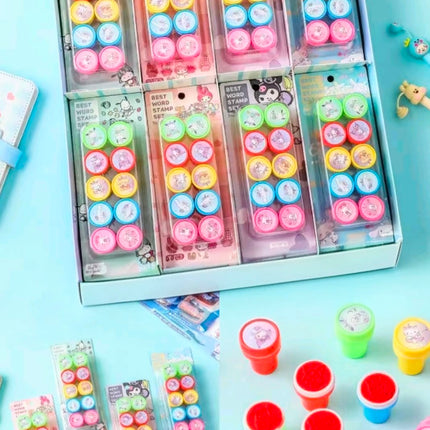 Cute Sanrio  Seal Stamp Set – Vibrant Self-Inking Stamps for DIY Crafts & Stationery