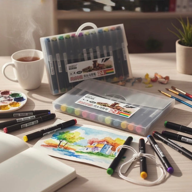 Vibrant 24 coloured marker set
