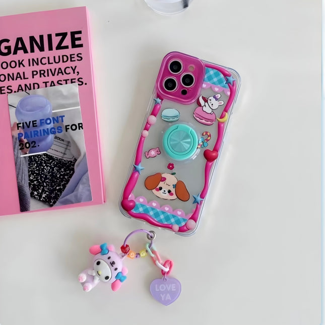 Cartoon 360 Rotation Stand Case with Charm