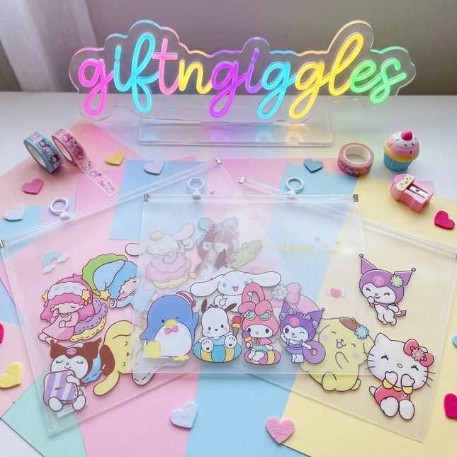 Sanrio Character Multi-Pocket Transparent A4 Document Folder & Stationery Organiser