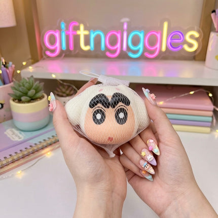 Cute Shinchan Cosplay Character Squishy Toy – Slow Rising Stress Relief & Kawaii Desk Decor