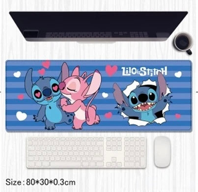 Stitch & Angel Large Desk Mat with Anti-Slip Rubber