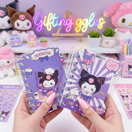 Selection of purple Kuromi spiral mini diary cover designs