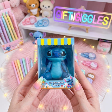 3D Cute Stitch Figurine Eraser – Kawaii Collectible Rubber Eraser for School & Office Supplies