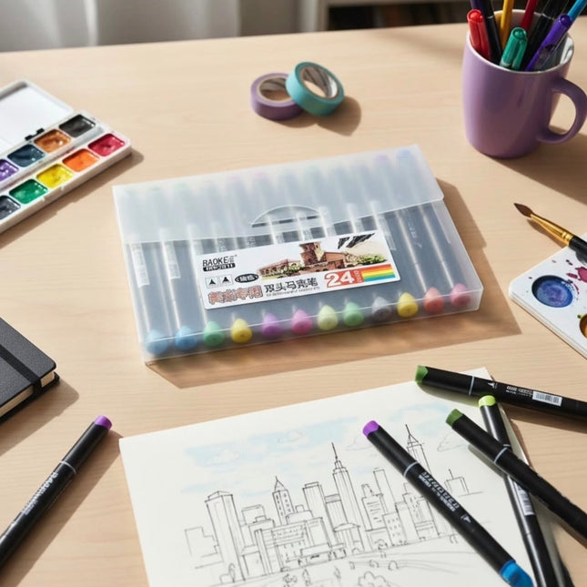 Vibrant 24 coloured marker set