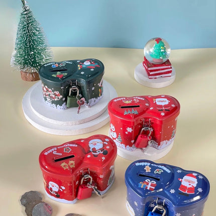 Christmas Dual Heart Piggy Bank