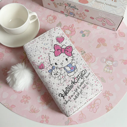 Hello Kitty Kawaii Wallet with Fluffy Pom Pom Charm