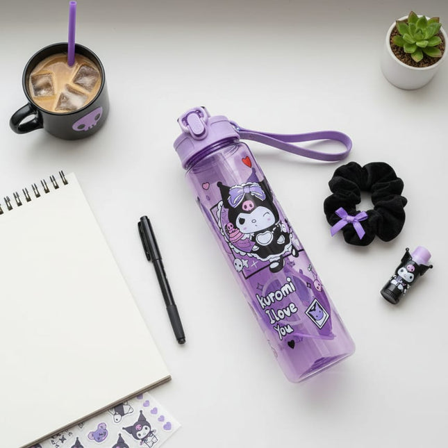 Kuromi bottle with strap