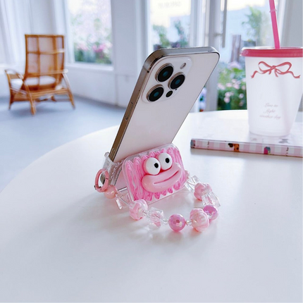 Kawaii Flip Mirror Universal Stand with Crystal Bracelet