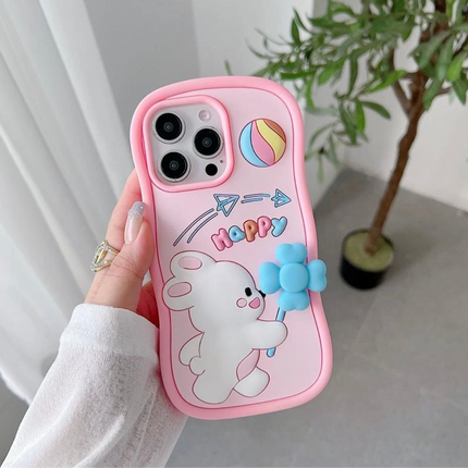 Happy Rabbit with Spin Windmill Silicone Case