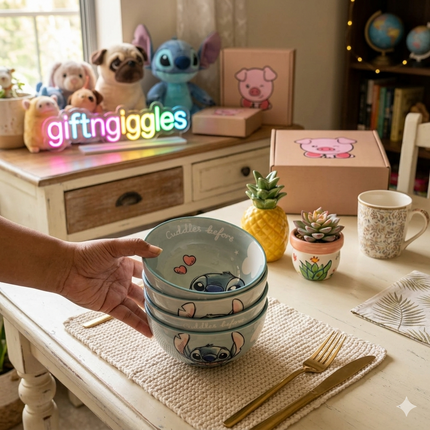 Stitch Ceramic Bowls (4 piece set)
