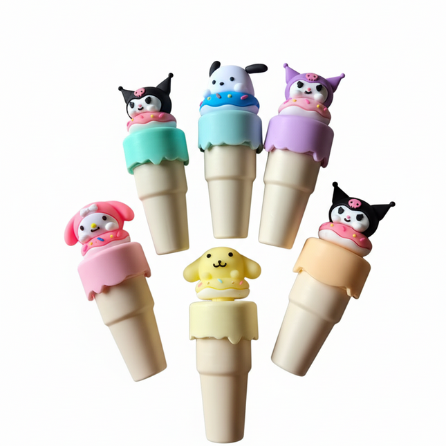 Sanrio Ice Cream Cone Highlighters – Set of 6 Cute Cartoon Pastel Markers