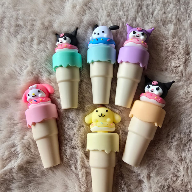 Sanrio Ice Cream Cone Highlighters – Set of 6 Cute Cartoon Pastel Markers