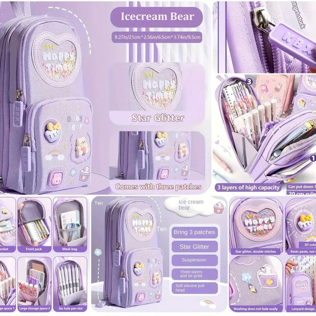 Cute Happy Time Stationary Pouch