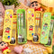 Shinchan-themed spoon, fork and chopsticks in yellow and green cases