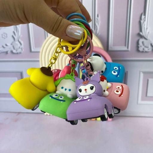 Kawaii Push Back Car Keychain