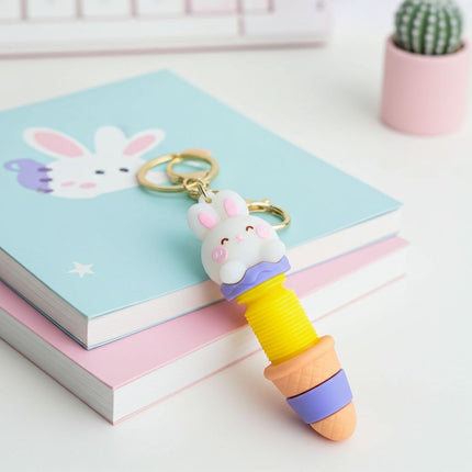 Kawaii Expendable Bunny Tube Keychain