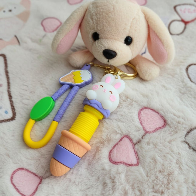 Kawaii Expendable Bunny Tube Keychain