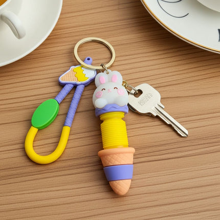 Kawaii Expendable Bunny Tube Keychain