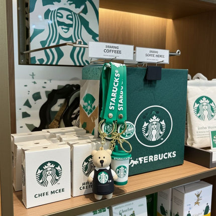Starbucks Teddy Keychain