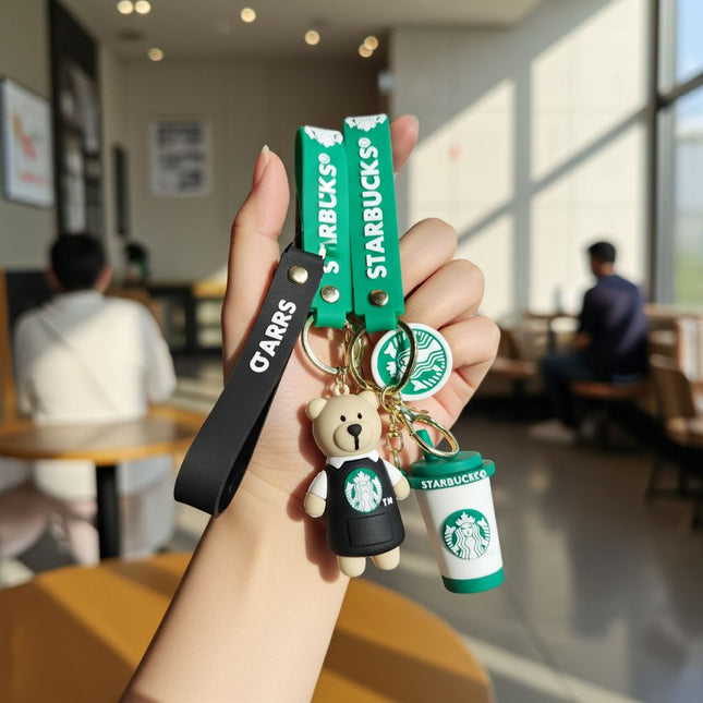 Starbucks Teddy Keychain