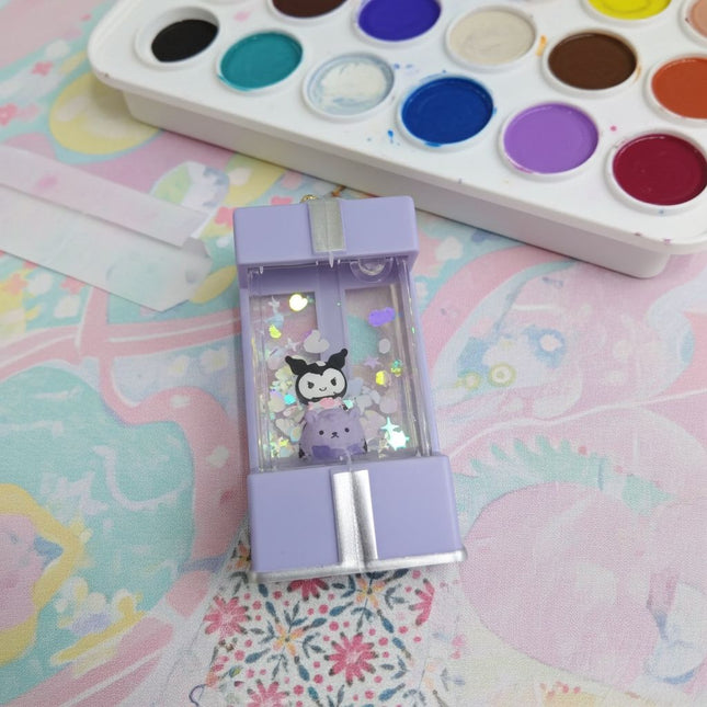 Kawaii Gift Box Glitter Light  Keychain