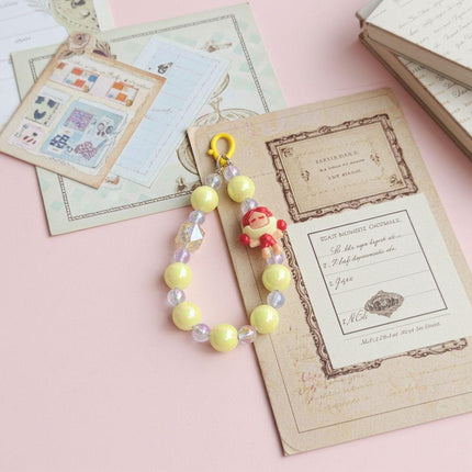 Yellow Beaded Phone Charm | Cute Kawaii Strap Accessory