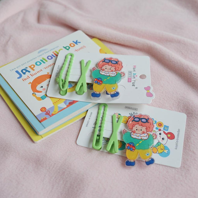 Green Hair Clip Set | Cute Cartoon Kawaii Hair Accessories