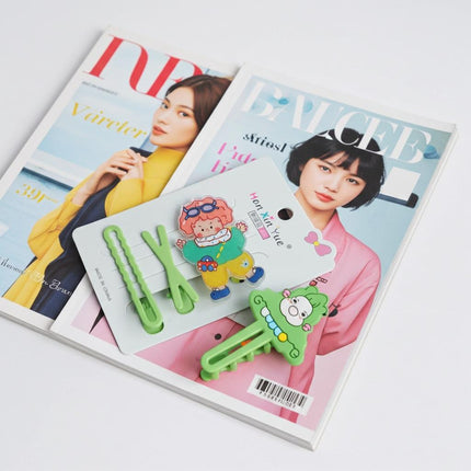 Cartoon Green Hair Clip Set | Cute Kawaii Hair Accessories