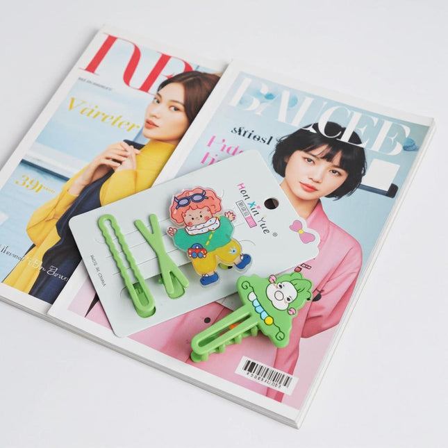 Cartoon Green Hair Clip Set | Cute Kawaii Hair Accessories