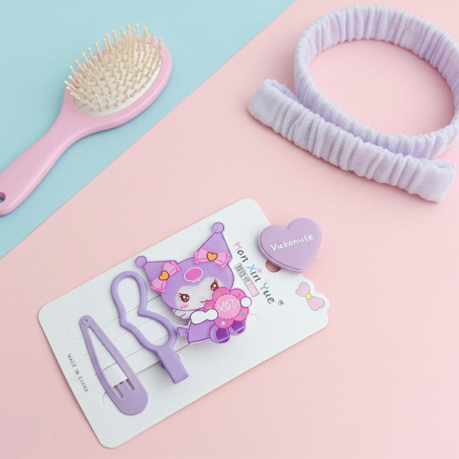 Kuromi Purple Hair Clip Set | Cute Kawaii Sanrio Hair Accessories