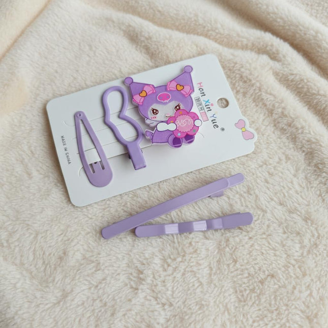 Kuromi Purple Hair Clip Set | Cute Kawaii Sanrio Hair Accessories