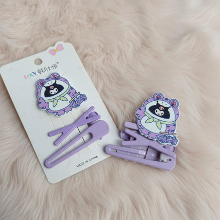 Purple Cartoon Hair Clip Set | Cute Kawaii Hair Accessories
