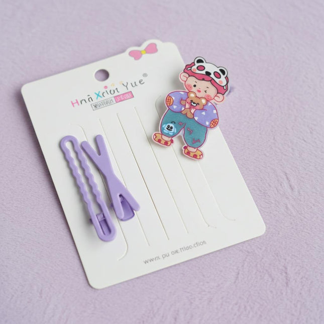 Cute Boy Hair Clip Set | Cute Kawaii Cartoon Accessories