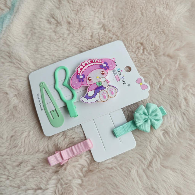 My Melody Hair Clip Set – Cute Cartoon Hair Accessories with Bow Clips for Girls & Women