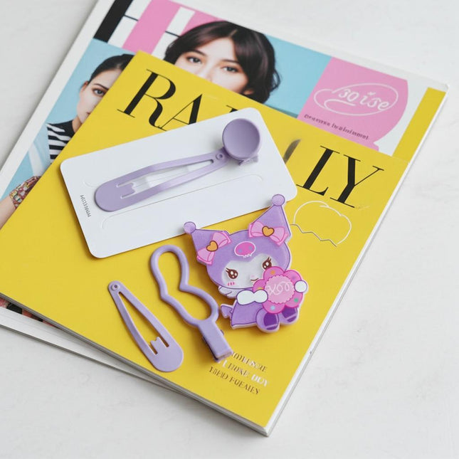 Kuromi Hair Clip Set – Cute Purple Cartoon Hair Accessories for Girls & Women