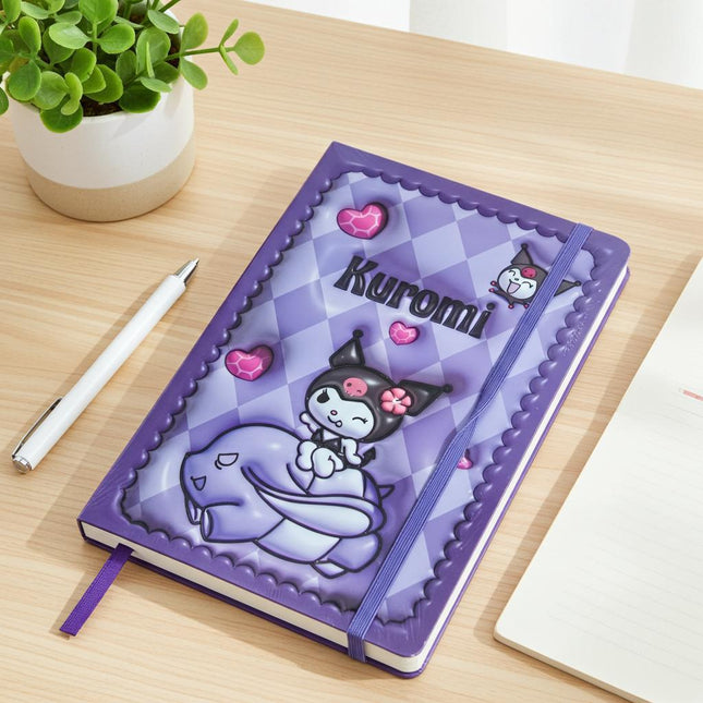 Kuromi Notebook – Cute Sanrio Purple Journal with 3D Embossed Cover