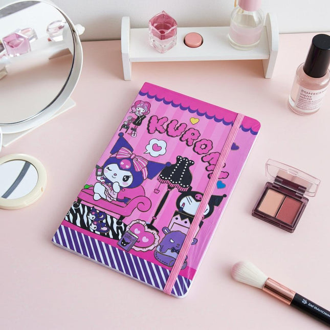 Kuromi Notebook – Cute Pink Sanrio Journal with Elastic Closure
