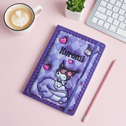 Kuromi Notebook – Cute Sanrio Purple Journal with 3D Embossed Cover