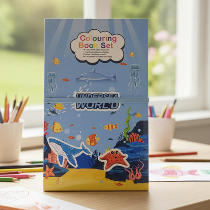Undersea World  Colouring Book Cum Scratch Book Set