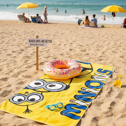 Soft & Absorbent Minion Faces Beach Towel